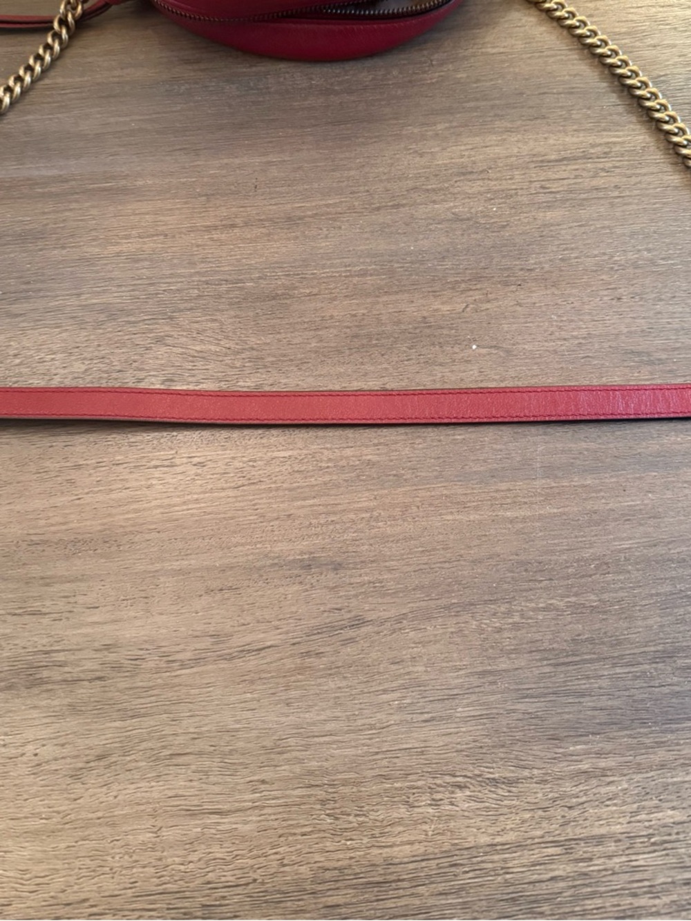 Gucci GG Marmont Round Crossbody in Red Matelassé Leather - Picture 11 of 14